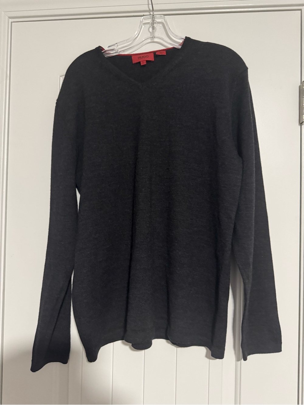 Hugo Boss Men's Charcoal V-Neck Sweater